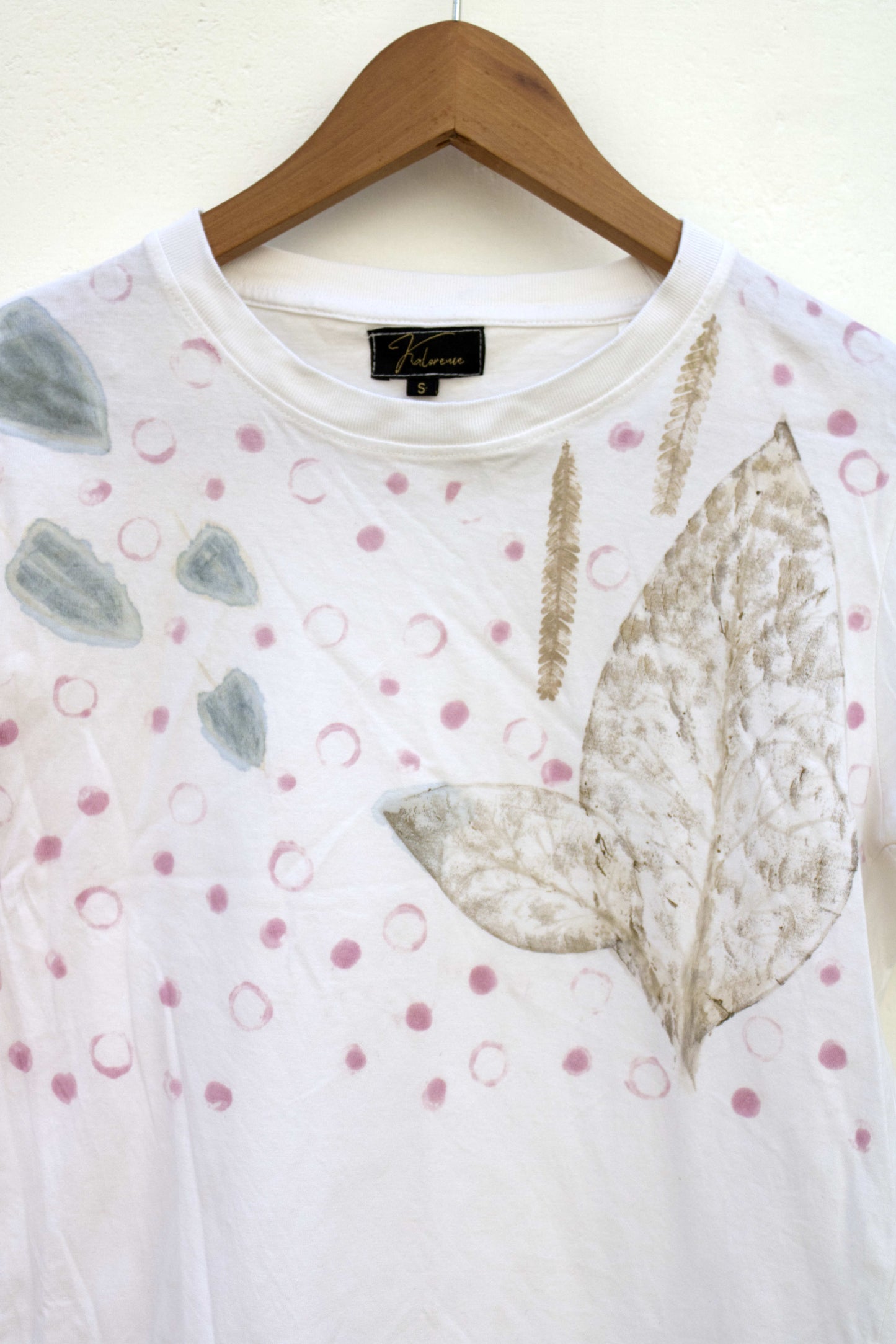 Leaf pounded print T-shirt