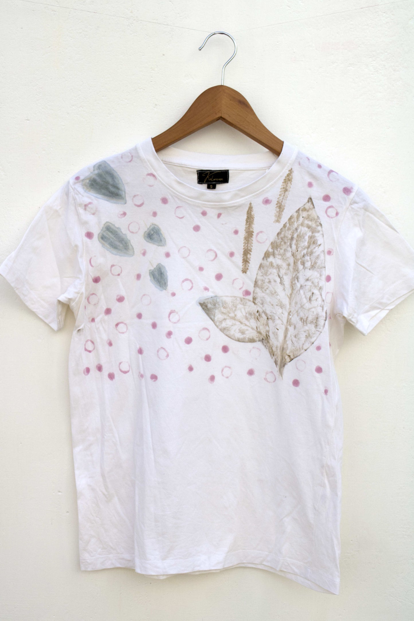 Leaf pounded print T-shirt