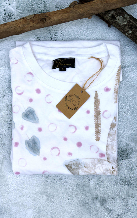Leaf pounded print T-shirt