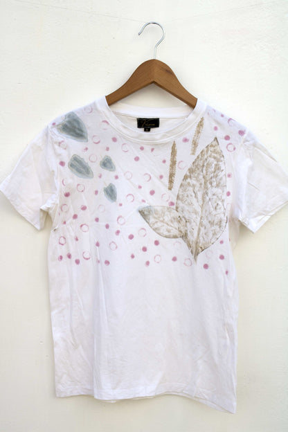 Leaf pounded print T-shirt